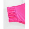 imageSweatyRocks Womens Bathing Suits Striped Criss Cross Bikini Set High Waisted SwimsuitsDark Pink