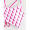 imageSweatyRocks Womens Bathing Suits Striped Criss Cross Bikini Set High Waisted SwimsuitsDark Pink