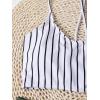 imageSweatyRocks Womens Bathing Suits Striped Criss Cross Bikini Set High Waisted SwimsuitsGreen White