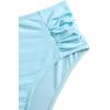 imageSweatyRocks Womens Bathing Suits Striped Criss Cross Bikini Set High Waisted SwimsuitsPlain Blue
