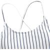 imageSweatyRocks Womens Bathing Suits Striped Criss Cross Bikini Set High Waisted SwimsuitsStripe Navy Blue