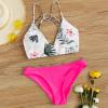imageSweatyRocks Womens Sexy Bathing Suit Floral Print Cross Back Bikini Set SwimsuitsFloral Hot Pink