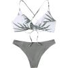 imageSweatyRocks Womens Sexy Bathing Suit Floral Print Cross Back Bikini Set SwimsuitsLeaf Print