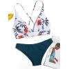 imageSweatyRocks Womens Sexy Bathing Suit Floral Print Cross Back Bikini Set SwimsuitsMulticolor Floral