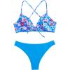 imageSweatyRocks Womens Sexy Bathing Suit Floral Print Cross Back Bikini Set SwimsuitsRoyal Blue Floral