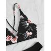 imageSweatyRocks Womens Sexy Bathing Suit Floral Print Cross Back Bikini Set SwimsuitsSolid Black