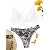 imageSweatyRocks Womens Sexy Bathing Suit Floral Print Cross Back Bikini Set SwimsuitsWhite