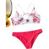 imageSweatyRocks Womens Sexy Bathing Suit Floral Print Cross Back Bikini Set SwimsuitsWhite Hot Pink