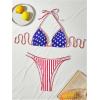 imageSweatyRocks Womens Striped Halter Triangle Bikini Sets High Cut Two Piece Bathing SuitMulticolor