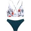 imageSweatyRocks Womens Sexy Bathing Suit Floral Print Cross Back Bikini Set SwimsuitsMulticolor Floral