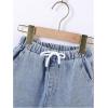 imageSweatyRocks Boys Drawstring High Waisted Loose Tapered Cargo Jeans with PocketsLight Wash