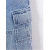 imageSweatyRocks Boys Drawstring High Waisted Loose Tapered Cargo Jeans with PocketsLight Wash