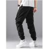 imageSweatyRocks Boys High Waisted Cargo Pants Drawstring Casual Long Joggers Trousers with PocketsBlack
