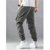 imageSweatyRocks Boys High Waisted Cargo Pants Drawstring Casual Long Joggers Trousers with PocketsGrey