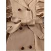 imageSweatyRocks Girls Double Breasted Trench Coat Kids Long Sleeve Lightweight Belt Fall Dress Outerwear JacketKhaki