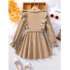 imageSweatyRocks Girls Double Breasted Trench Coat Kids Long Sleeve Lightweight Belt Fall Dress Outerwear JacketKhaki