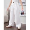 imageSweatyRocks Girls Elastic High Waist Wide Leg Pants Loose Long TrousersWhite