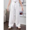 imageSweatyRocks Girls Elastic High Waist Wide Leg Pants Loose Long TrousersWhite