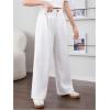 imageSweatyRocks Girls Elastic High Waist Wide Leg Pants Loose Long TrousersWhite