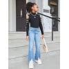 imageSweatyRocks Girls Mock Neck Long Sleeve Ribbed Knit Top Criss Cross Cut Out Tee ShirtBlack