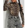 imageSweatyRocks Girls Mock Neck Long Sleeve Ribbed Knit Top Criss Cross Cut Out Tee ShirtMulticolor