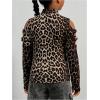 imageSweatyRocks Girls Mock Neck Long Sleeve Ribbed Knit Top Criss Cross Cut Out Tee ShirtMulticolor