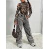 imageSweatyRocks Girls Mock Neck Long Sleeve Ribbed Knit Top Criss Cross Cut Out Tee ShirtMulticolor