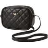 imageSweatyRocks Girls PU Leather Zipper Crossbody Bag Butterfly Decor Solid Shoulder Bag Mini Square BagBlack