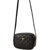 imageSweatyRocks Girls PU Leather Zipper Crossbody Bag Butterfly Decor Solid Shoulder Bag Mini Square BagBlack