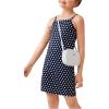 imageSweatyRocks Girls PU Leather Zipper Crossbody Bag Butterfly Decor Solid Shoulder Bag Mini Square BagWhite