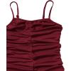 imageSweatyRocks Girls Spaghetti Strap Solid Ruched Slim Fitted Cami Short DressBurgundy