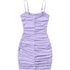 imageSweatyRocks Girls Spaghetti Strap Solid Ruched Slim Fitted Cami Short DressLilac Purple