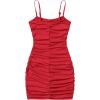 imageSweatyRocks Girls Spaghetti Strap Solid Ruched Slim Fitted Cami Short DressRed