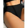 imageSweatyRocks Womens 2 Piece Bathing Suit Cut Out Criss Cross Halter Swimsuit Rib Knitted Wireless Bra Bikini SetsBlack