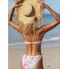imageSweatyRocks Womens 2 Piece Bathing Suit Floral Print Spaghetti Strap Frilled Bikini Set SwimsuitMulticolor