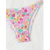 imageSweatyRocks Womens 2 Piece Bathing Suit Floral Print Spaghetti Strap Frilled Bikini Set SwimsuitMulticolor