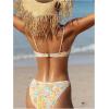 imageSweatyRocks Womens 2 Piece Bathing Suit Floral Print Spaghetti Strap Frilled Bikini Set SwimsuitYellow