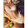 imageSweatyRocks Womens 2 Piece Bathing Suit Floral Print Spaghetti Strap Frilled Bikini Set SwimsuitYellow