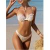 imageSweatyRocks Womens 2 Piece Bathing Suit Floral Print Spaghetti Strap Frilled Bikini Set SwimsuitYellow