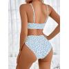 imageSweatyRocks Womens 2 Piece Bikini Set Ditsy Floral Print High Cut Bathing Suit BeachwearBlue