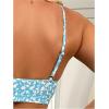 imageSweatyRocks Womens 2 Piece Bikini Set Ditsy Floral Print High Cut Bathing Suit BeachwearBlue White