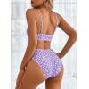 imageSweatyRocks Womens 2 Piece Bikini Set Ditsy Floral Print High Cut Bathing Suit BeachwearLilac Purple