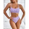 imageSweatyRocks Womens 2 Piece Bikini Set Ditsy Floral Print High Cut Bathing Suit BeachwearLilac Purple