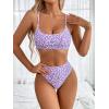 imageSweatyRocks Womens 2 Piece Bikini Set Ditsy Floral Print High Cut Bathing Suit BeachwearLilac Purple