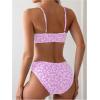 imageSweatyRocks Womens 2 Piece Bikini Set Ditsy Floral Print High Cut Bathing Suit BeachwearPink
