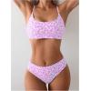 imageSweatyRocks Womens 2 Piece Bikini Set Ditsy Floral Print High Cut Bathing Suit BeachwearPink