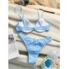 imageSweatyRocks Womens 2 Piece Bikini Set Plaid Bowknot Gingham Bikini Swimsuit High Cut Cute BikiniBlue