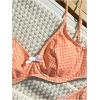 imageSweatyRocks Womens 2 Piece Bikini Set Plaid Bowknot Gingham Bikini Swimsuit High Cut Cute BikiniOrange
