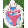 imageSweatyRocks Womens 2 Piece Bikini Set Plaid Bowknot Gingham Bikini Swimsuit High Cut Cute BikiniPink