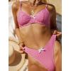 imageSweatyRocks Womens 2 Piece Bikini Set Plaid Bowknot Gingham Bikini Swimsuit High Cut Cute BikiniPink